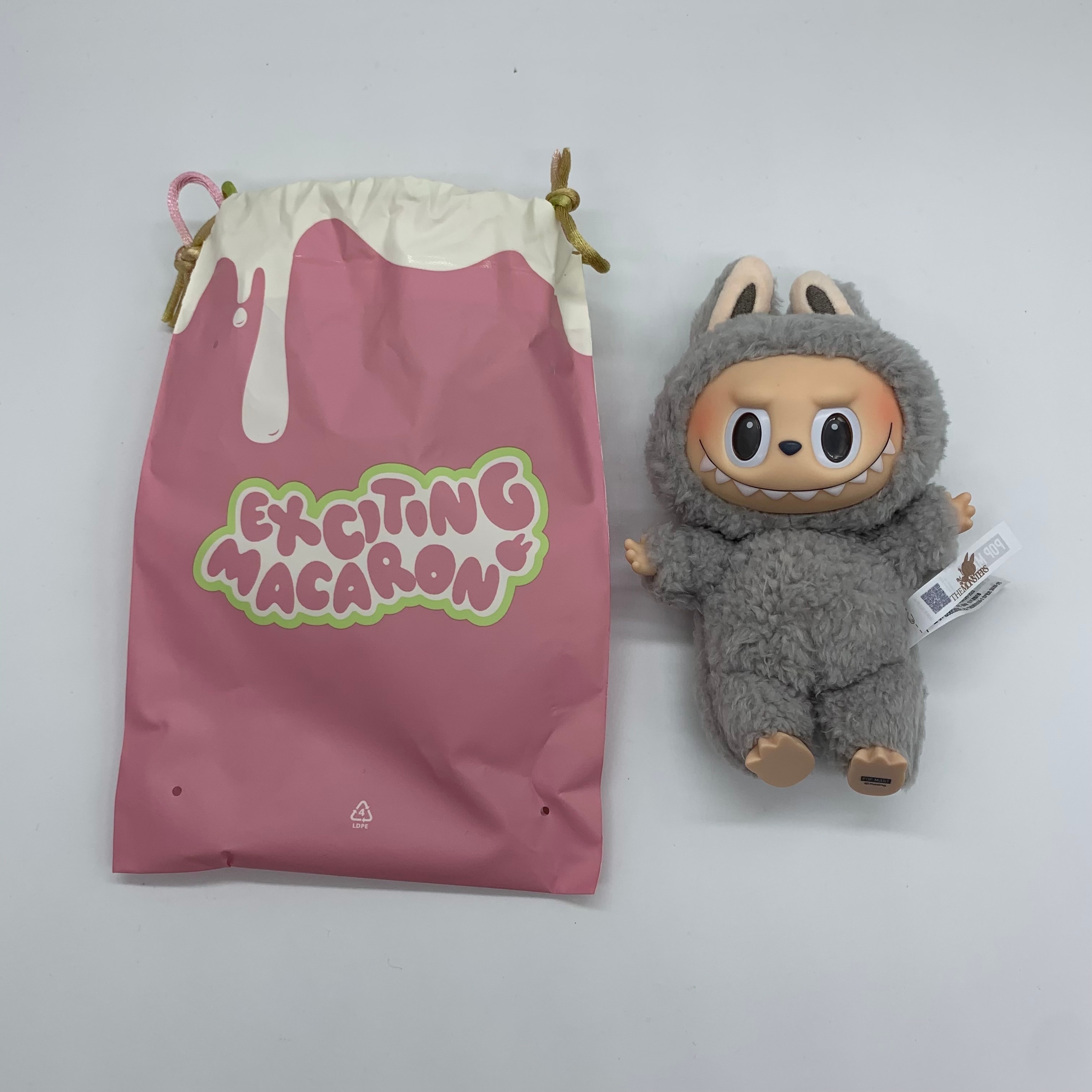POP MART THE MONSTERS (LABUBU) Exciting Macaron Plush Series SESAME BEAN