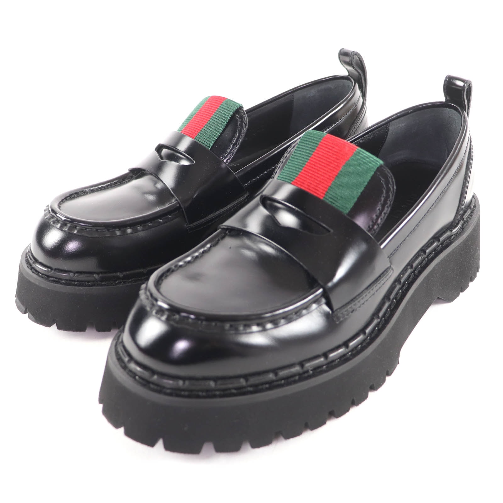 極美品 グッチ ローファー ブラック レディース 37.5 806399