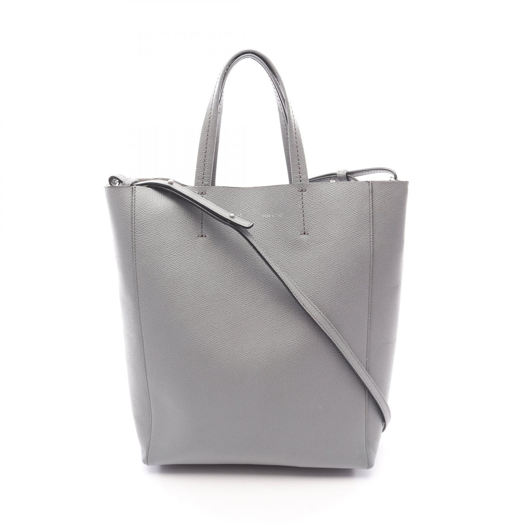 セリーヌ CELINE バーティカルカバ スモール 2WAY ハンドバッグ バッグ レザー レディース グレー系 【中古】