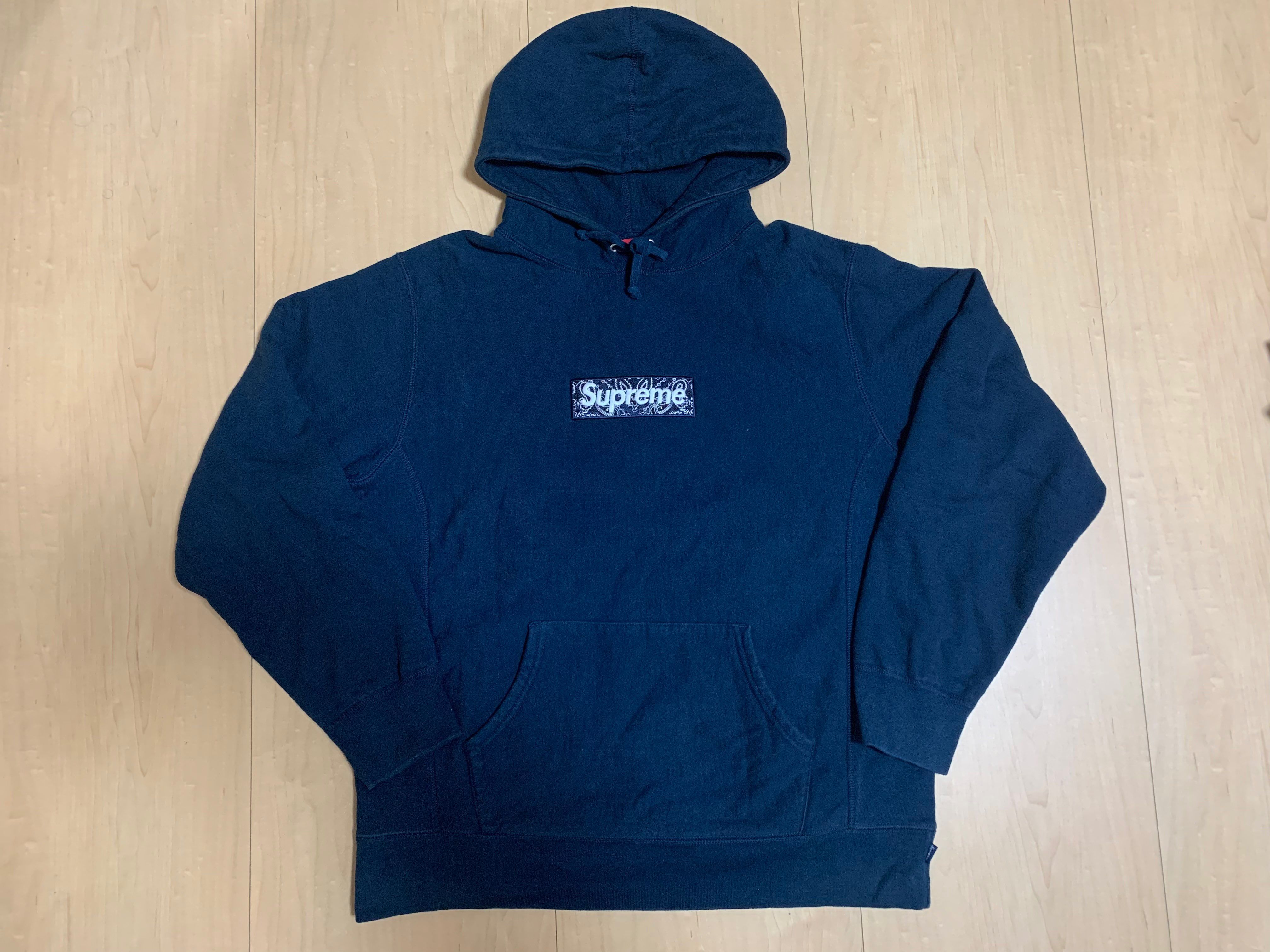 Supreme Bandana Box Logo Hooded Sweatshirt "Navy"