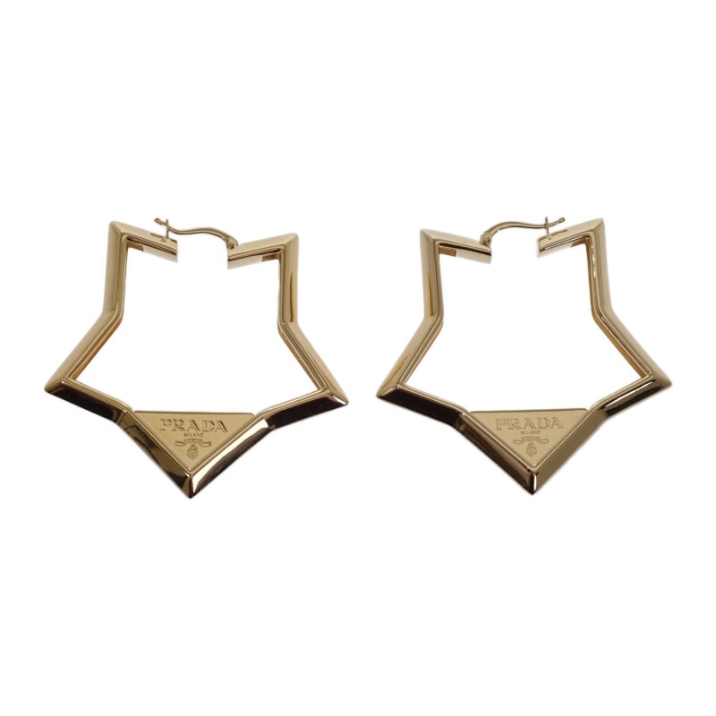 プラダ PRADA メタル ピアス ゴールド レディース【中古】【Aランク】