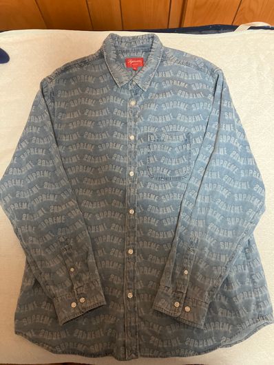Supreme Arc Jacquard Denim Shirt "Blue"
