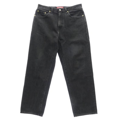 Supreme シュプリーム 22AW BAGGY JEAN WOOSTERタグ バギー ジーンズ ブラックデニム パンツ ダークネイビー系 32【中古】