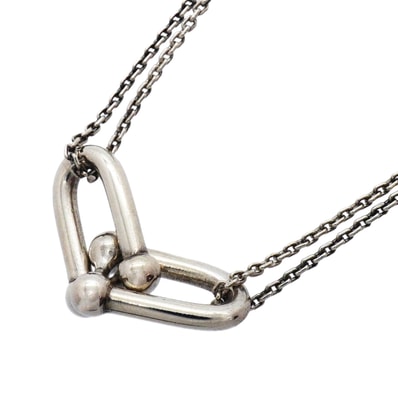 ★最終価格【6jhb0450】ティファニー ネックレス ハードウェア/ダブルリンク シルバー925【中古】レディース