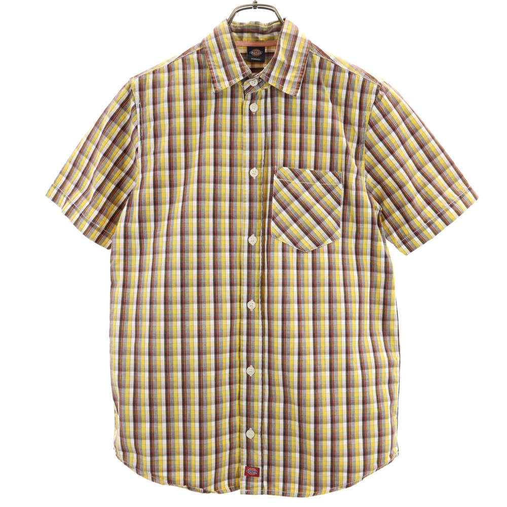 Dickies ディッキーズ チェック柄 半袖 シャツ XS イエロー 他