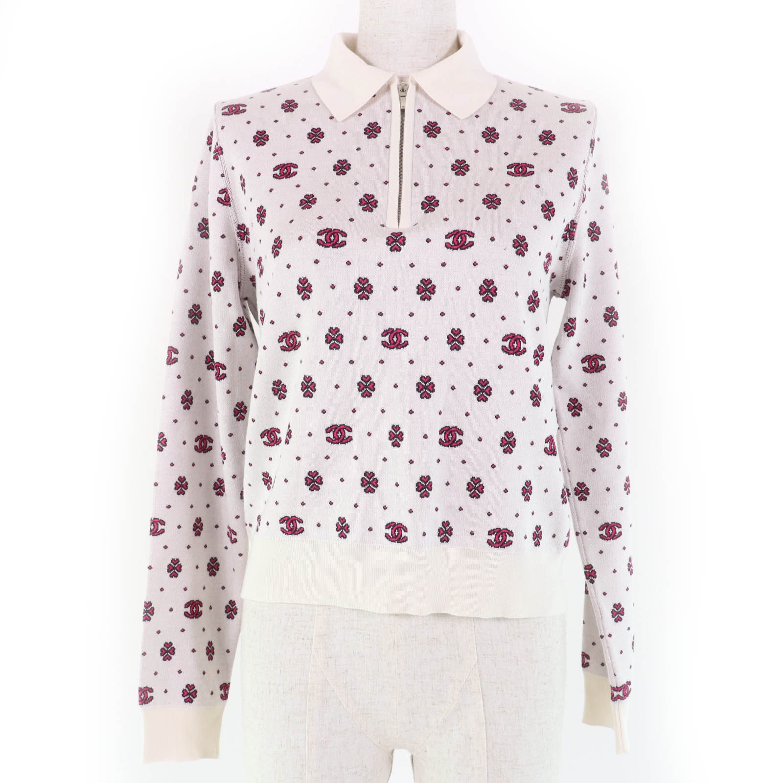 極美品 シャネル
 ニット アイボリー ピンク レディース 36 P74276K10699