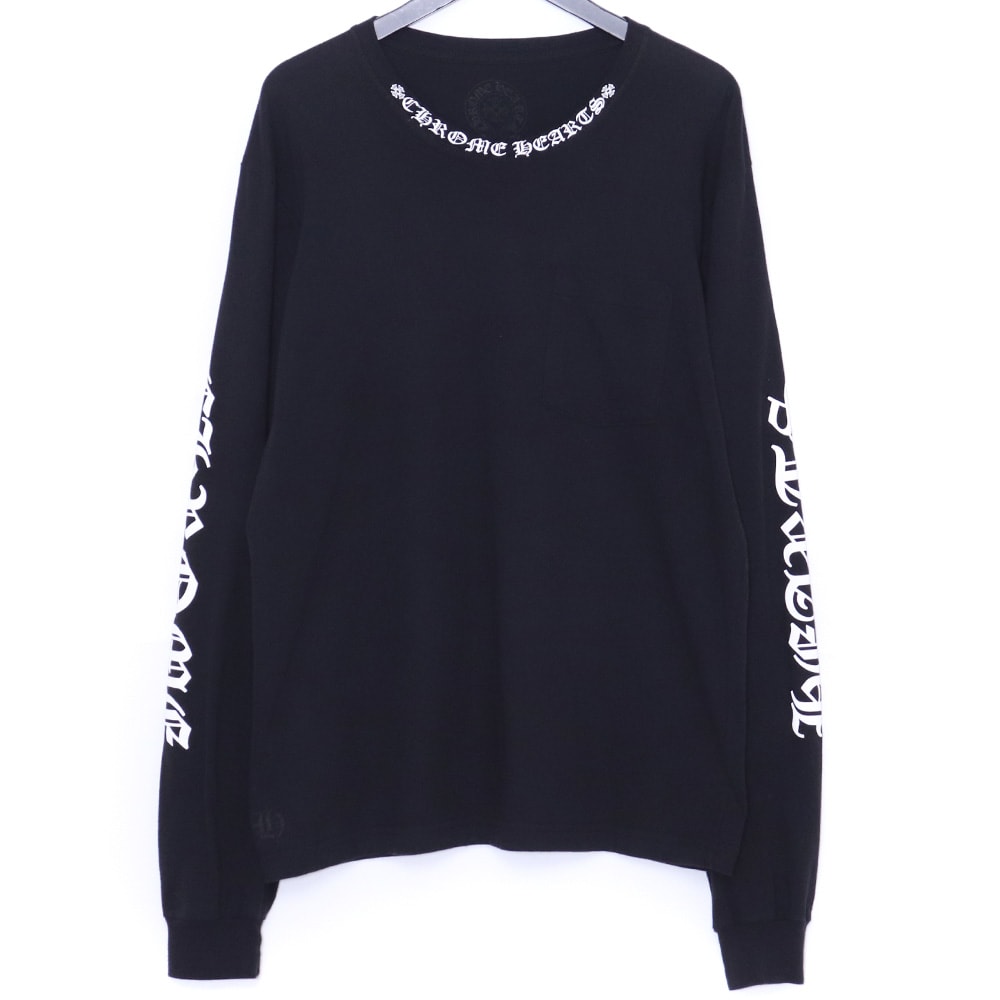 CHROME HEARTS 1988 ネックロゴプリントロングスリーブTシャツ