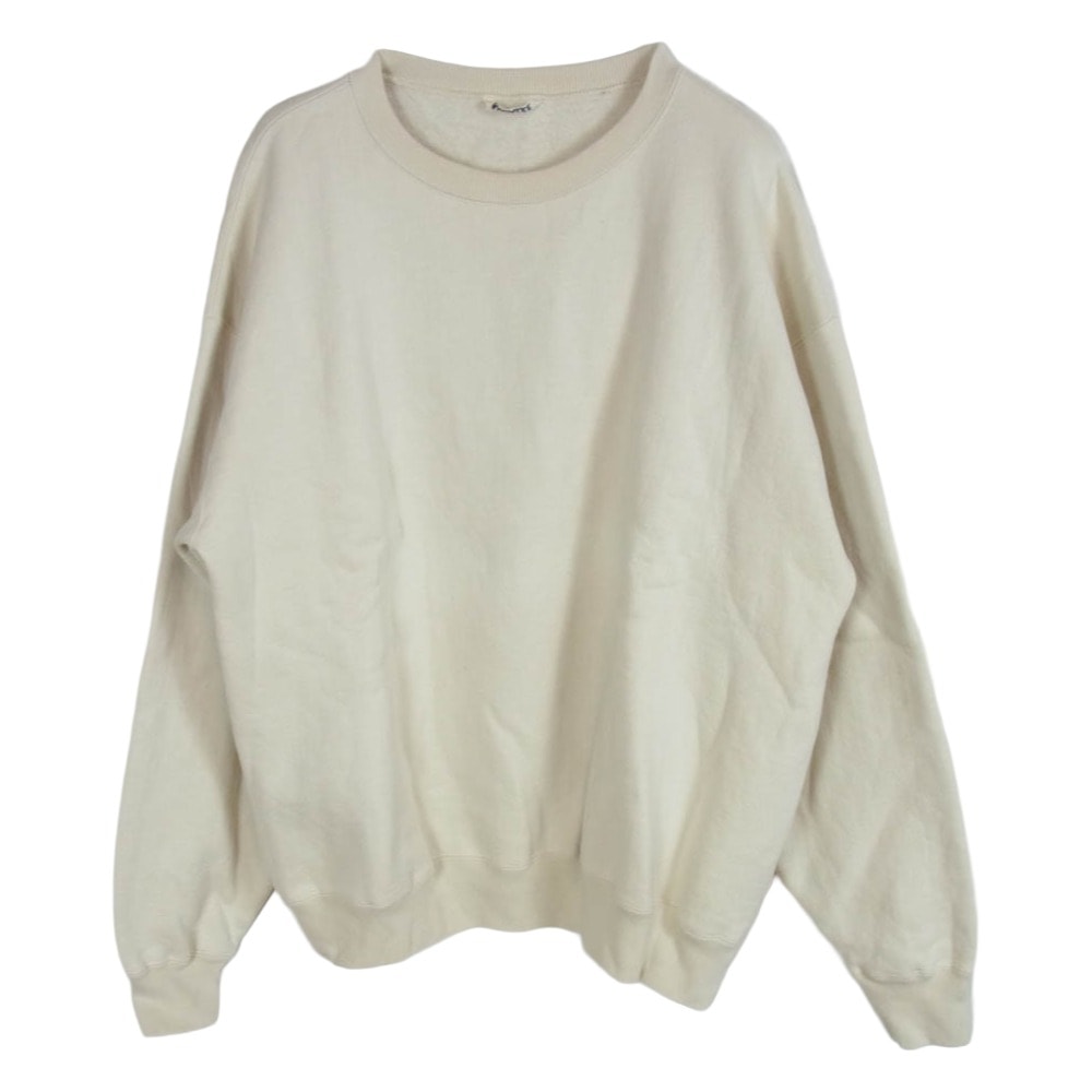 AURALEE オーラリー スウェット 23AW A23AP02TU SMOOTH SOFT SWEAT P/O スムースソフト クルーネック スウェット トレーナー オフホワイト系 5【中古】