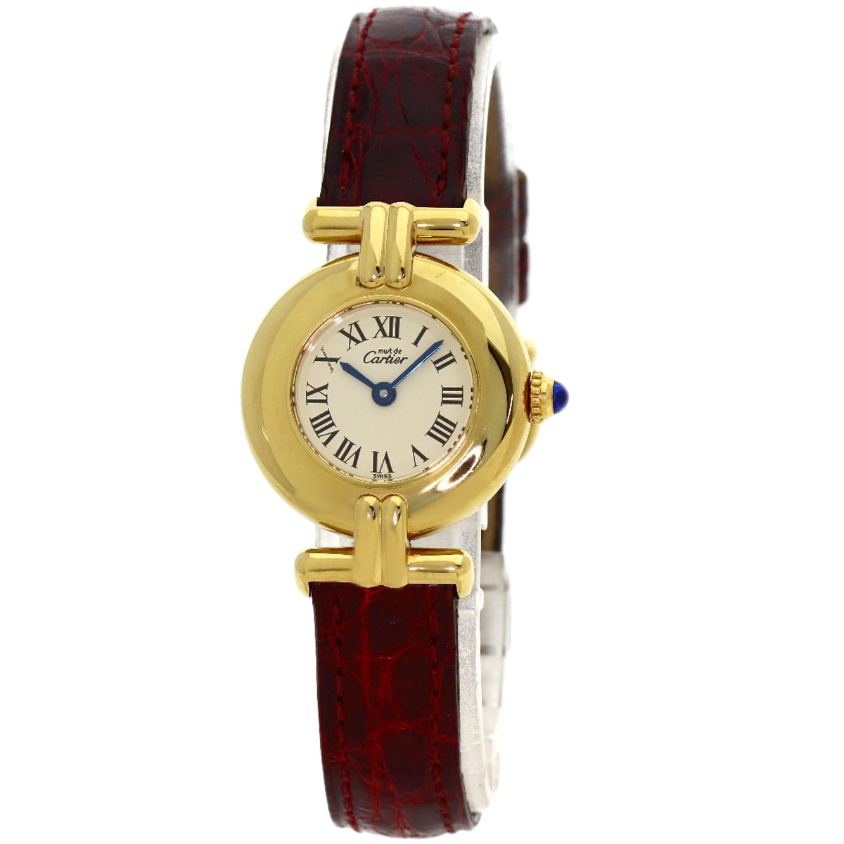 CARTIER カルティエ W100653 マストコリゼ 腕時計 GP 革 レディース [中古]