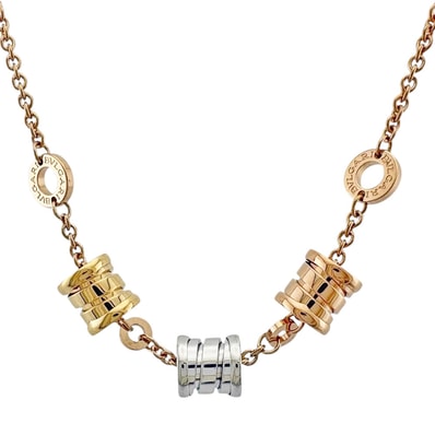ブルガリ B-zero.1 エレメント ネックレス 18金 K18ピンクゴールド レディース BVLGARI 中古