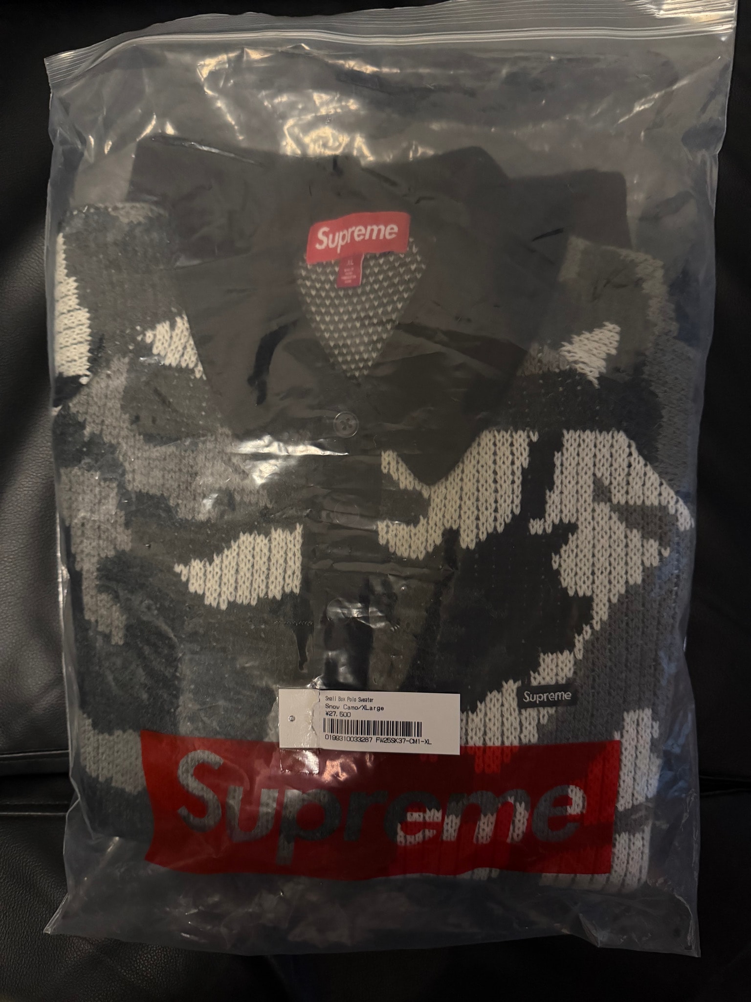 Supreme Small Box Polo Sweater (25FW) "Snow Camo"