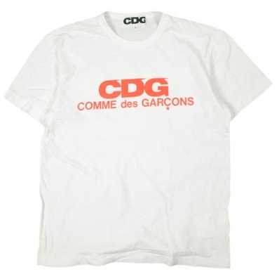 CDG COMME des GARCONS コムデギャルソン 日本製 LOGO PRINT TEE ロゴプリントTシャツ SZ-T052 L WHITE 半袖 AD2021 トップス g26967