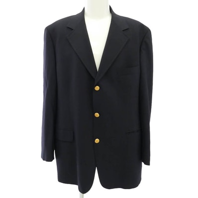 Brooks Brothers ブルックスブラザーズ STRETCH ストレッチ 紺ブレ ウール テーラードジャケット ブラック系 44R【中古】