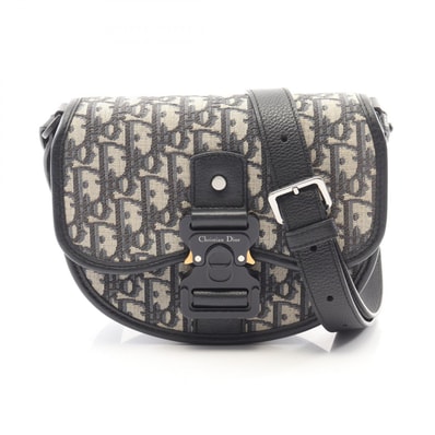 ディオール Dior GALLOP ギャロップ ミニ オブリーク ショルダーバッグ バッグ キャンバス レザー レディース アイボリー系 / ネイビー系 【中古】