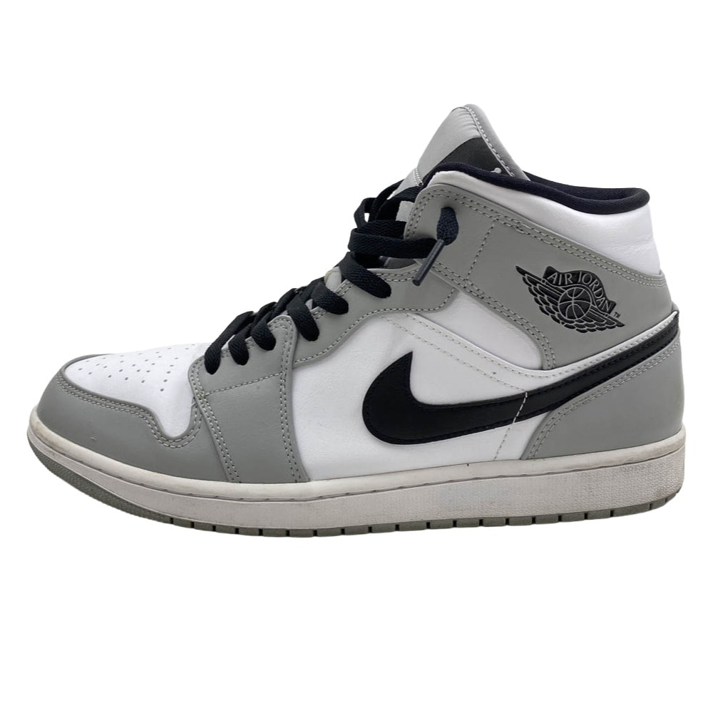 NIKE ナイキ スニーカー 554724-092 Air Jordan 1 Mid Light Smoke Grey エアジョーダン1 ミッド ライトスモークグレー ハイカット スニーカー グレー系 ホワイト系 29.5cm【中古】