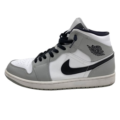 NIKE ナイキ スニーカー 554724-092 Air Jordan 1 Mid Light Smoke Grey エアジョーダン1 ミッド ライトスモークグレー ハイカット スニーカー グレー系 ホワイト系 29.5cm【中古】
