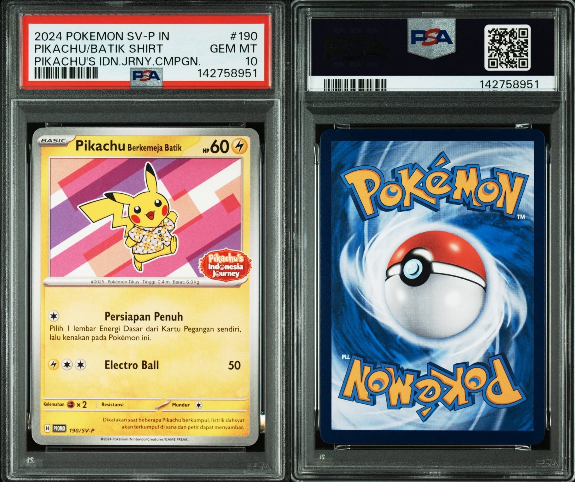 PSA10】バティックシャツを着たピカチュウ (フラワーピカチュウ柄) P