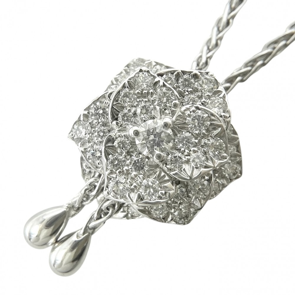 PIAGET ピアジェ ネックレス ローズペンダントネックレス ジュエリー アクセサリー Au750 18金WG K18ホワイトゴールド    ダイヤモンド シルバー レディース 約17.2g 美品【中古品】