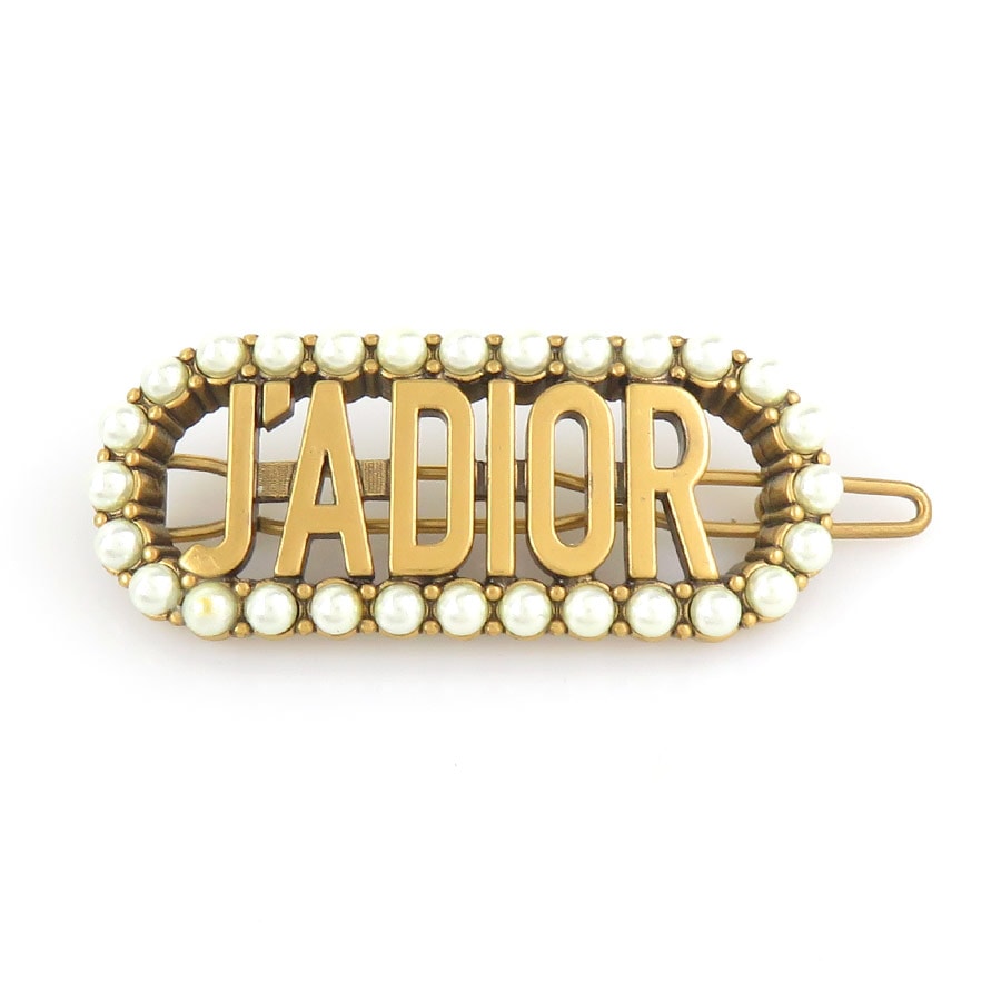 クリスチャンディオール Christian Dior バレッタ ヘアピン JADIOR メタル/フェイクパール ゴールド レディース【中古】 r11405a