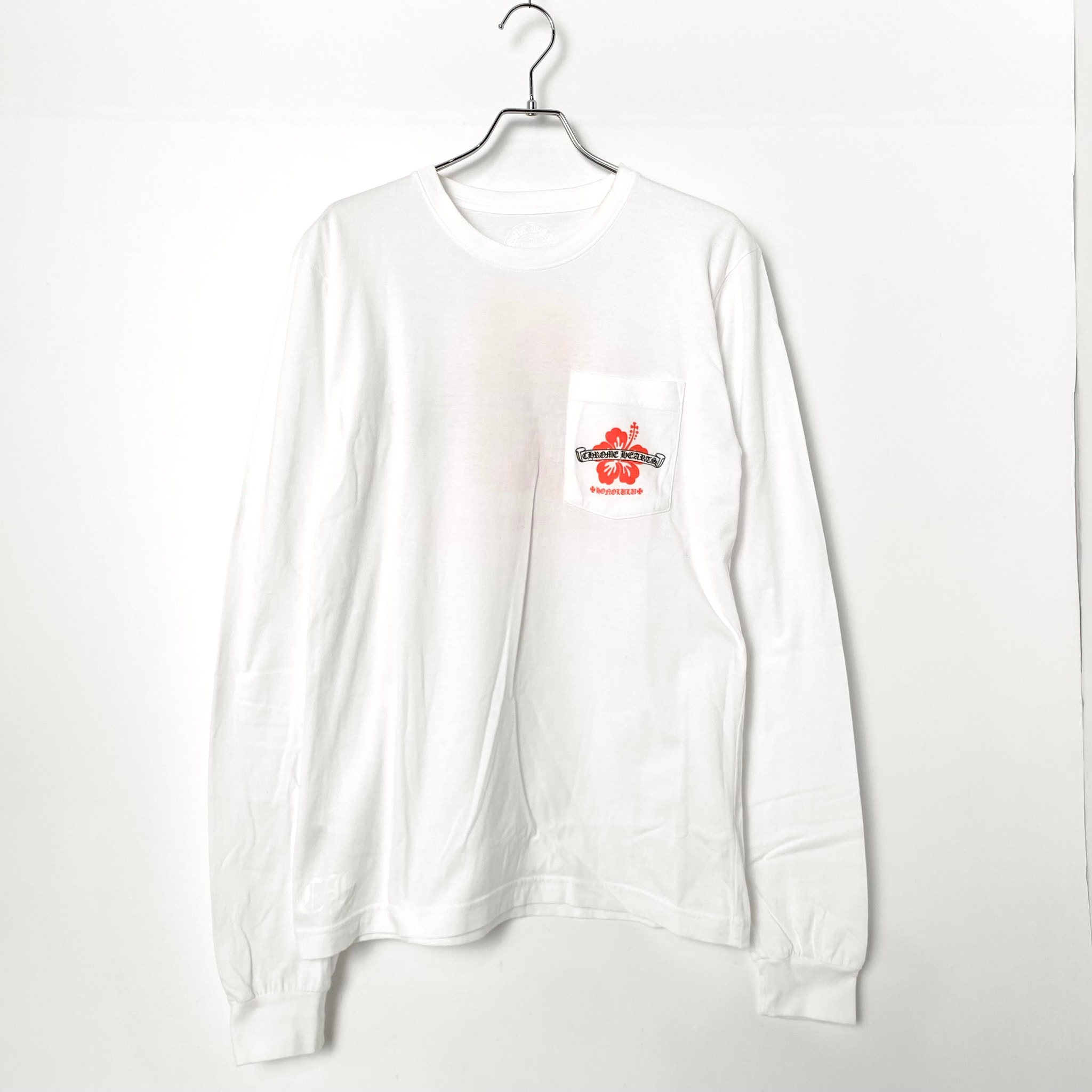 Chrome Hearts Honolulu Limited Edition Scroll Hibiscus L/S T-Shirt "White"