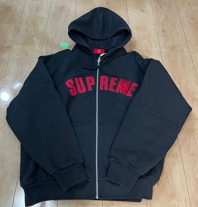 Supreme Arc Thermal Lined Zip Up Hooded Sweatshirt (25AW) "Black"