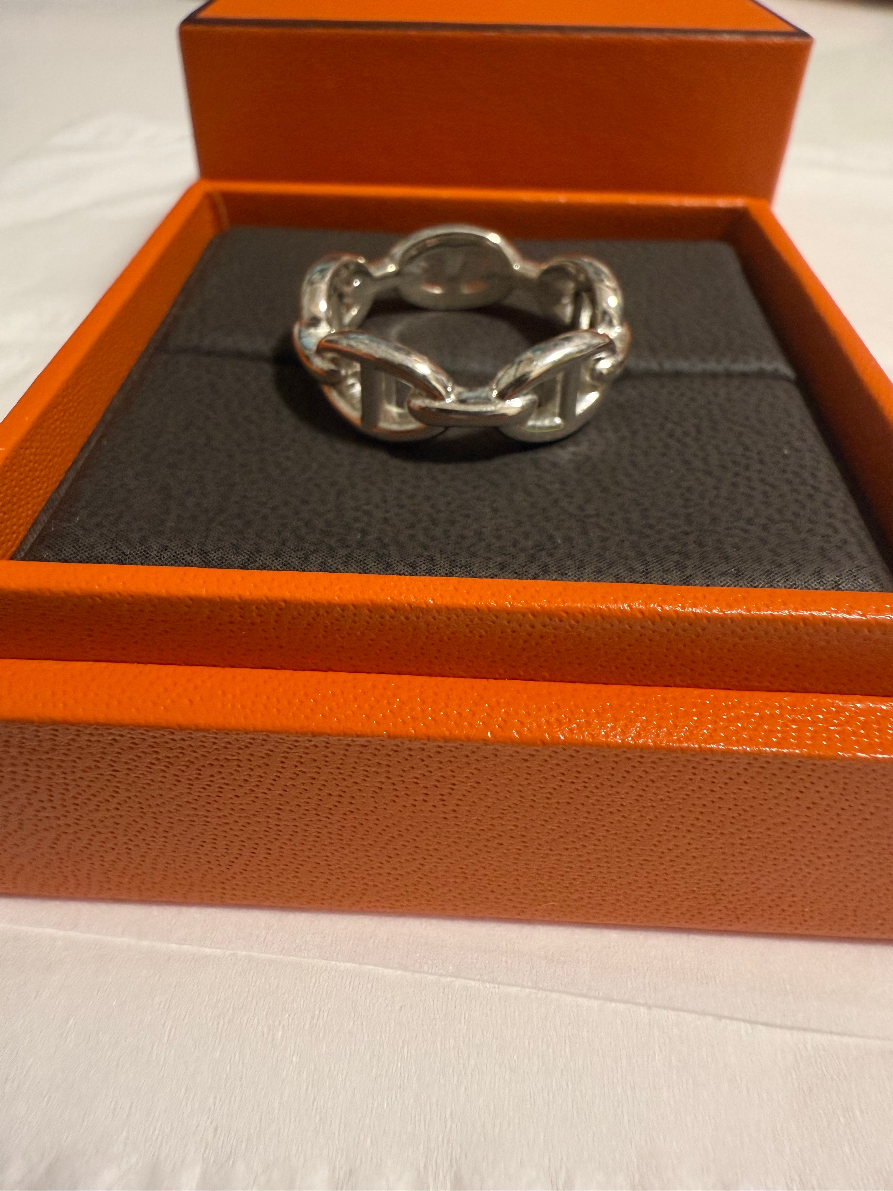 Hermes Chaine D'ancre Enchainee Ring Small Model "Silver"