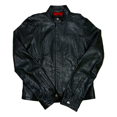 GUCCI グッチ ロゴ 金具 ボタン レザー ライダースジャケット ブラック
71677