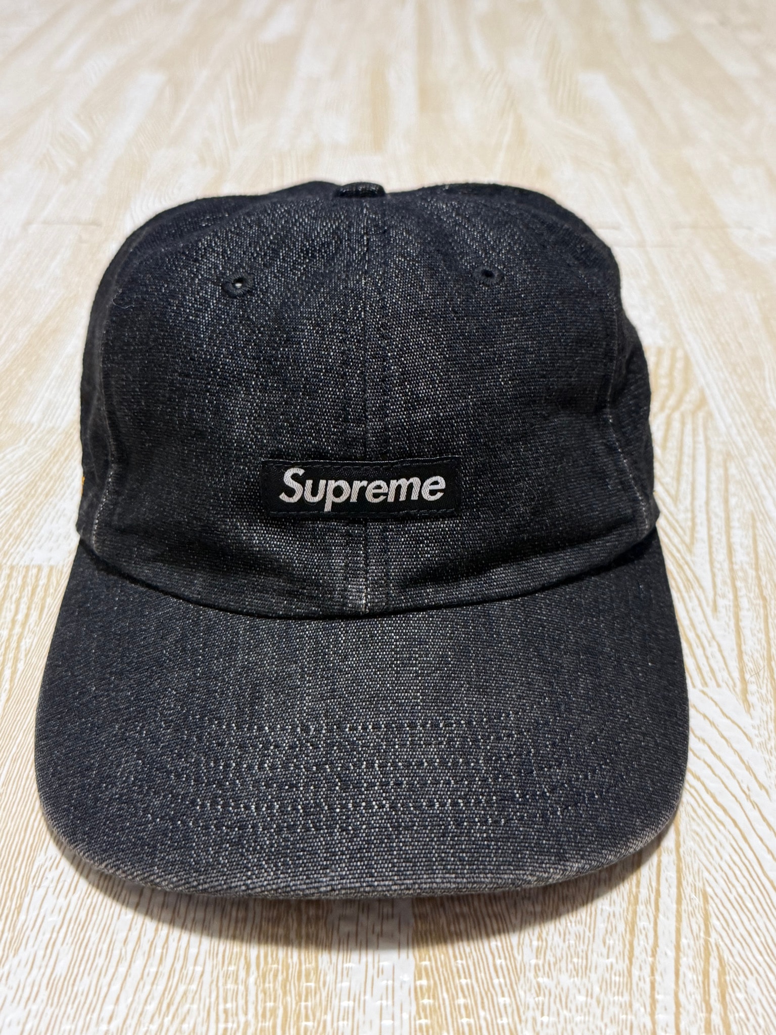 Supreme Cordura Denim Small Box 6-Panel "Black"