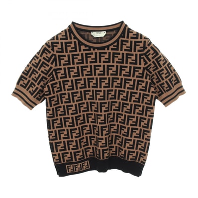 フェンディ FENDI ズッカ ニット 衣料品 トップス レーヨン レディース ブラウン系 / ブラック系 【中古】
