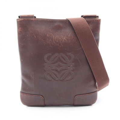 ロエベ LOEWE アナグラム ショルダーバッグ バッグ レザー レディース ブラウン系 【中古】