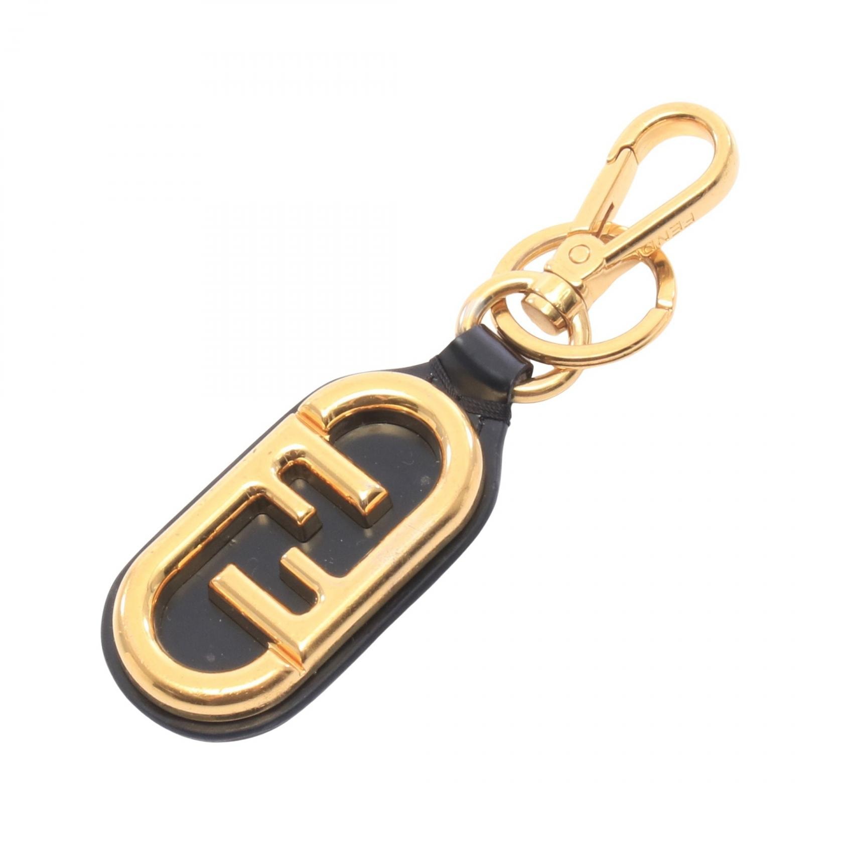 フェンディ FENDI オーロック チャーム アクセサリー レザー GP レディース ゴールド系 / ブラック系 【中古】