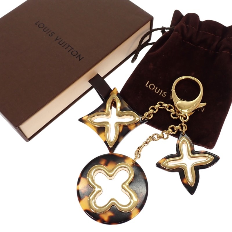 ルイヴィトン LOUIS VUITTON ビジューサック アンソレンヌ チャーム M65087 キーホルダー メタル ゴールド ブラウン レディース【中古】【Bランク】