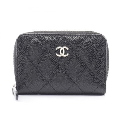 シャネル CHANEL マトラッセ コインケース 財布 キャビアスキン(グレインドカーフ) レディース ブラック系 【中古】