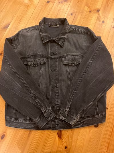 essentials black denim jacket