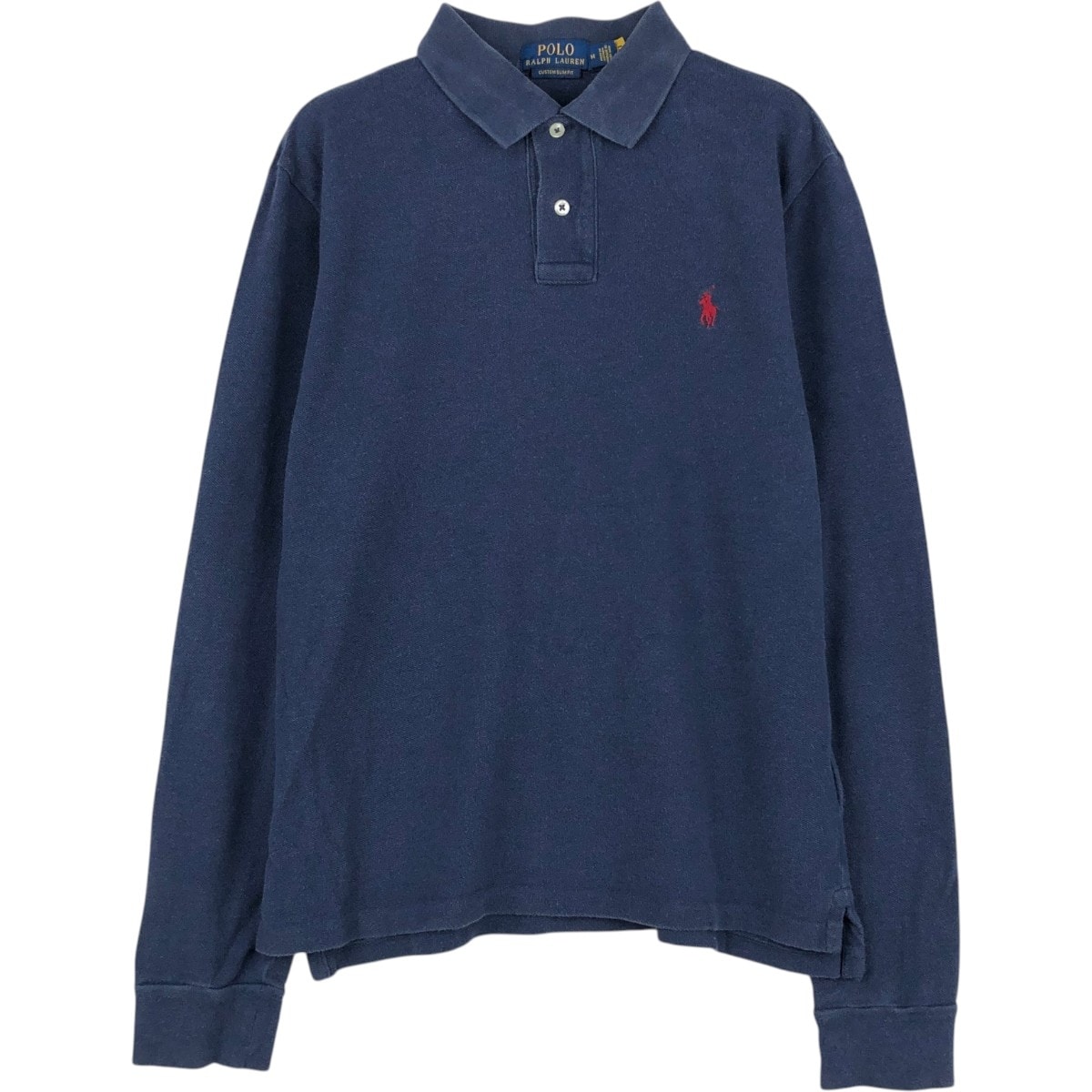 古着 ラルフローレン Ralph Lauren CUSTOM SLIM FIT 長袖 ポロシャツ メンズM相当/eaa667139