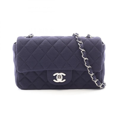 シャネル CHANEL ミニマトラッセ20 ショルダーバッグ バッグ コットン コットンジャージ レディース ネイビー系 A69900 【中古】