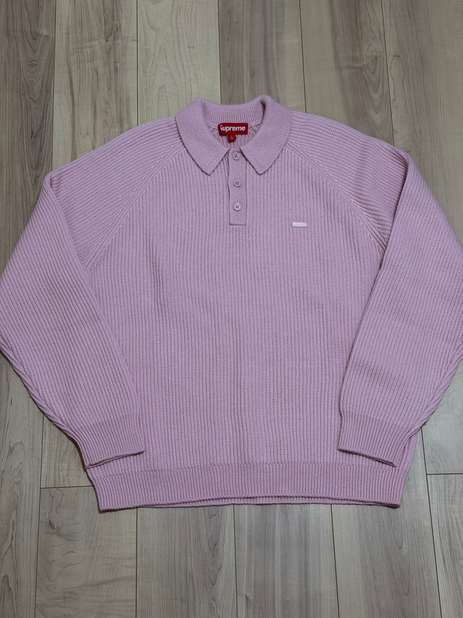 Supreme Small Box Polo Sweater (24FW) "Pink"