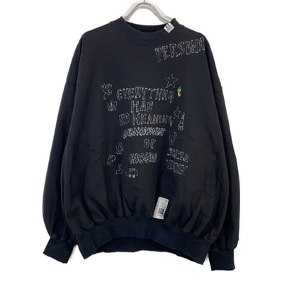 メゾンミハラヤスヒロ 25SS K14PO742 ブラック コットン GRAFFITI PRINTED PULLOVER/グラフィティプリント スウェットプルオーバー 36