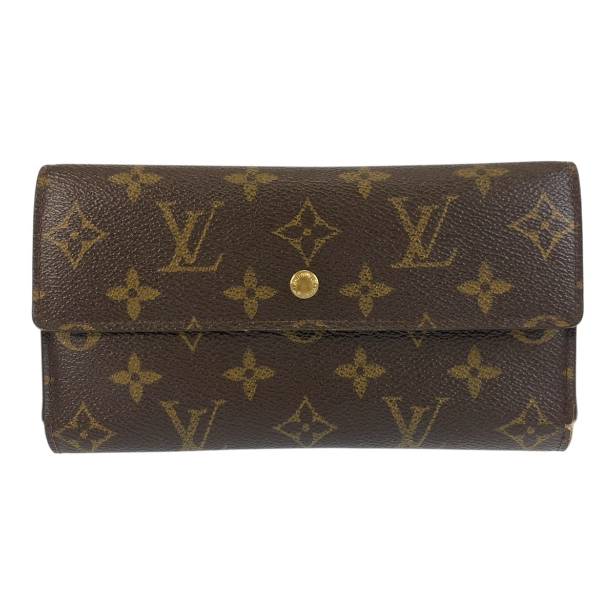 LOUIS VUITTON ルイヴィトン モノグラム ポルトトレゾール インターナショナル ブラウン ゴールド金具 PVC 長財布 ロングウォレット 603522 【中古】