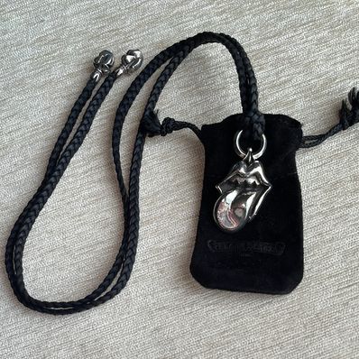 Chrome Hearts Lip and Tongue Pendant w/Lip and Tongue Leather Blade "Silver"