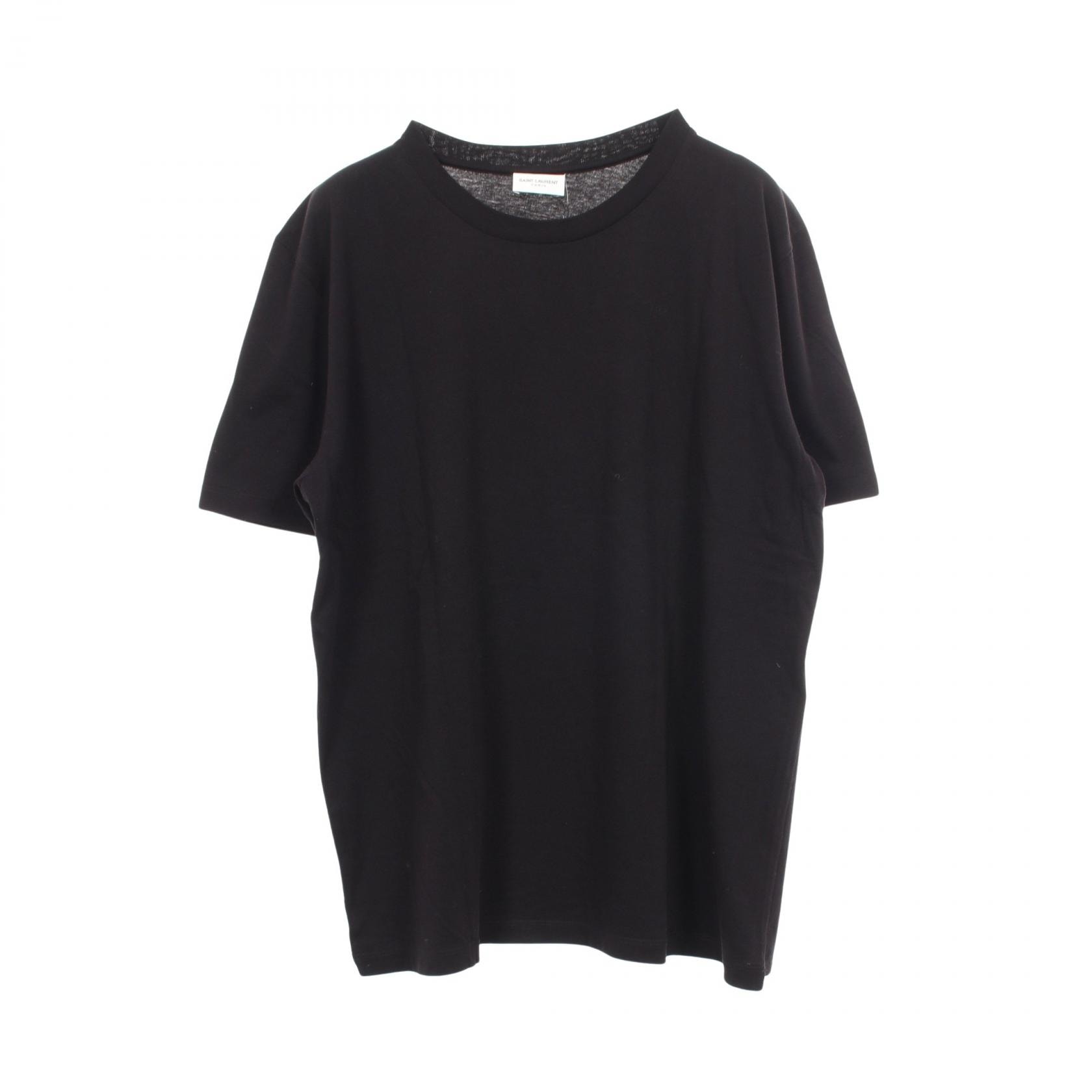サンローランパリ SAINT LAURENT PARIS LOVE 1974 プリント クルーネック 半袖Tシャツ 衣料品 トップス コットン メンズ ブラック系 497188 【中古】
