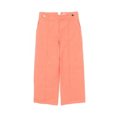 エルメス HERMES セリエボタン パンツ 衣料品 ボトムス コットン レディース オレンジ系 【中古】