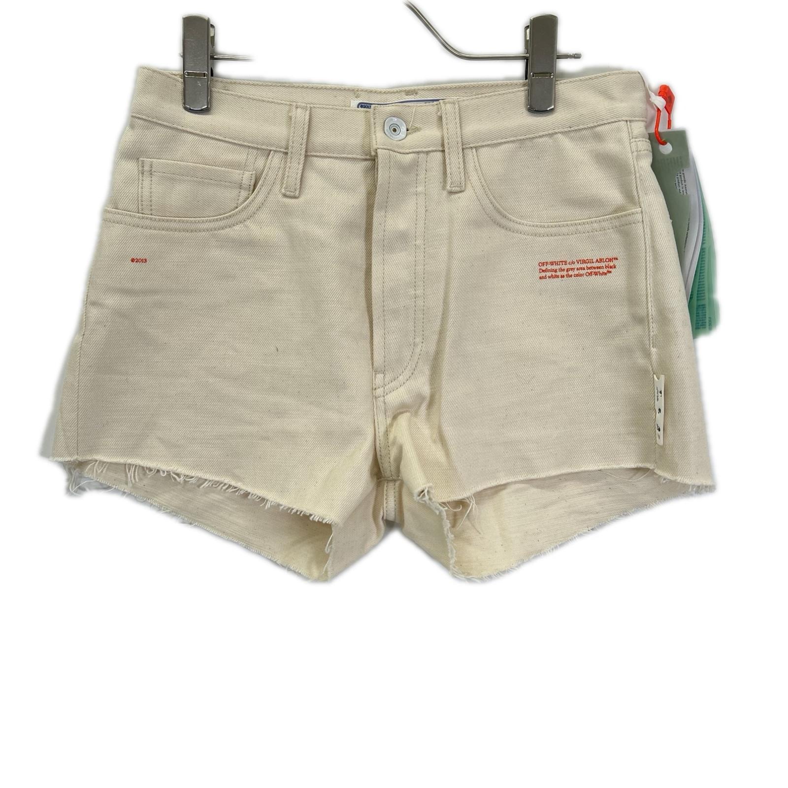 オフホワイト OWYC002F21DEN003 デニム ショートパンツ 25