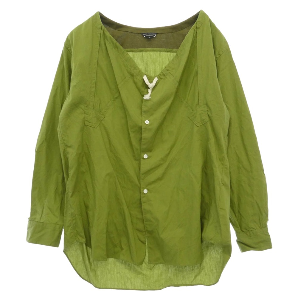 COMME des GARCONS HOMME PLUS コムデギャルソンオムプリュス 25AW PP-B021 コットン 長袖 シャツ グリーン系 S【中古】