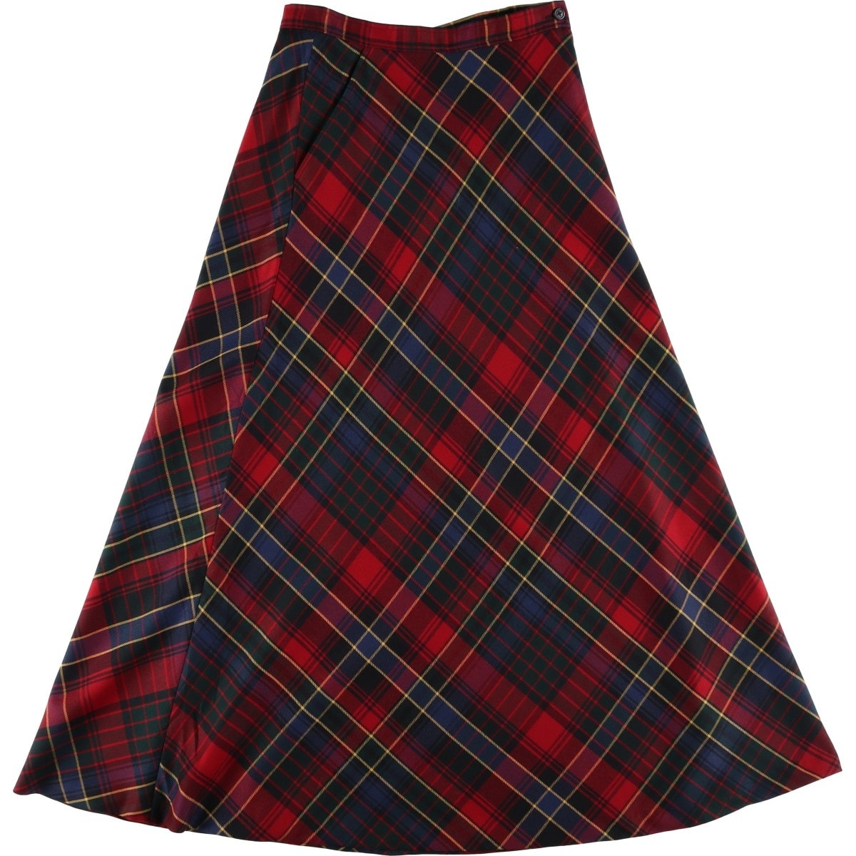 古着 ラルフローレン Ralph Lauren LAUREN ローレン チェック柄 ウール マキシ丈 Aラインスカート レディースL相当/eaa459090