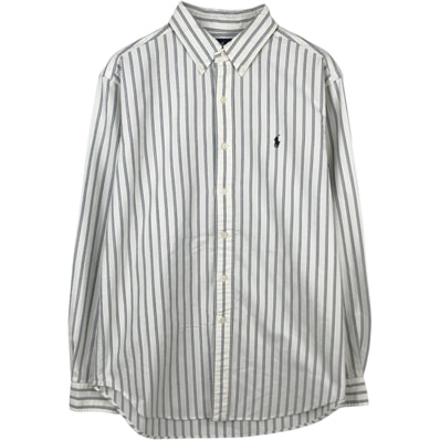 古着 ラルフローレン Ralph Lauren CLASSIC FIT クラシックフィット 長袖 ボタンダウンストライプシャツ メンズL相当/eaa666327