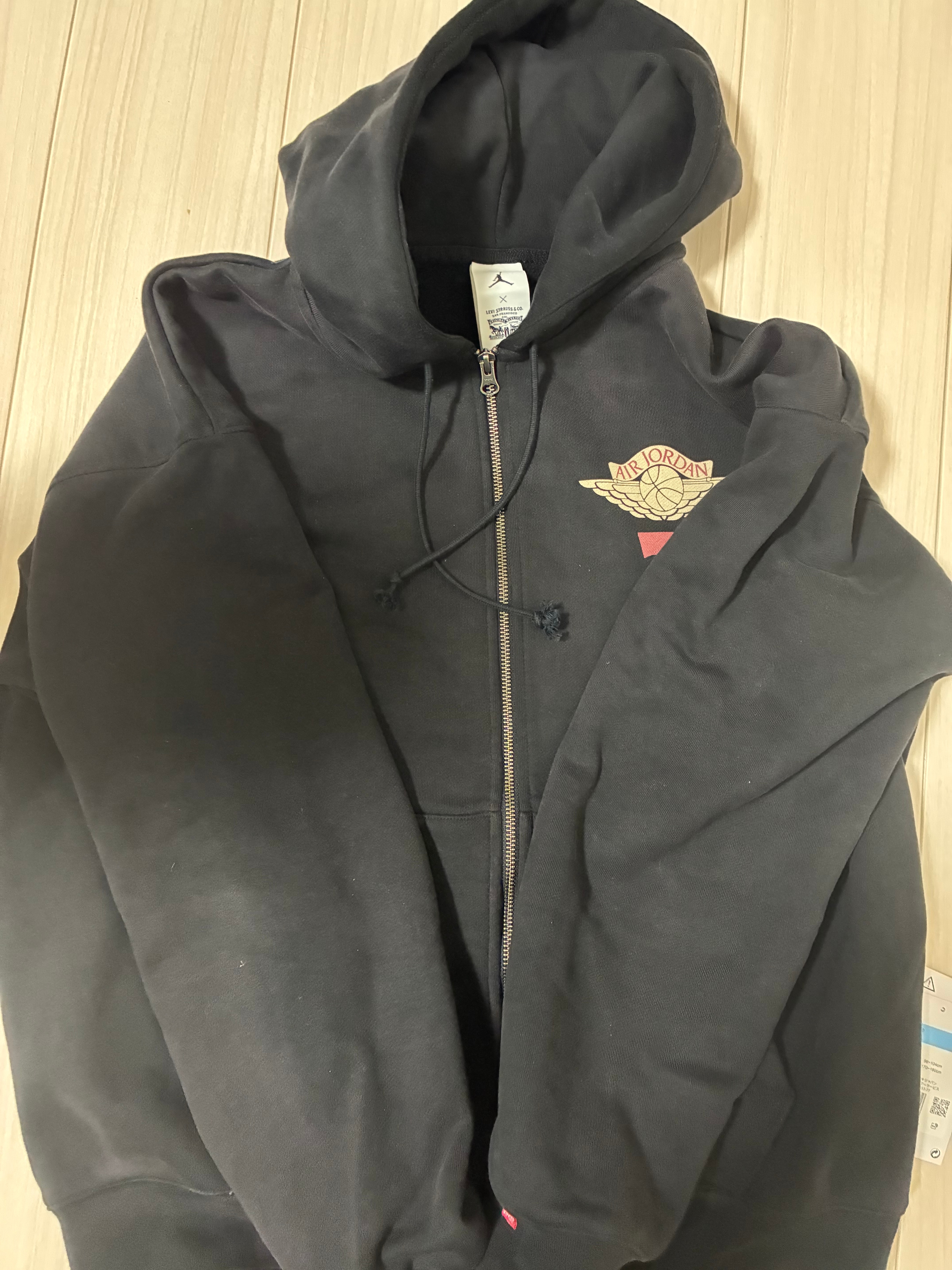 Nike Jordan x LEVI'S Heavyweight Fleece Zip Hoodie "Black" (US Size) IM6734-010