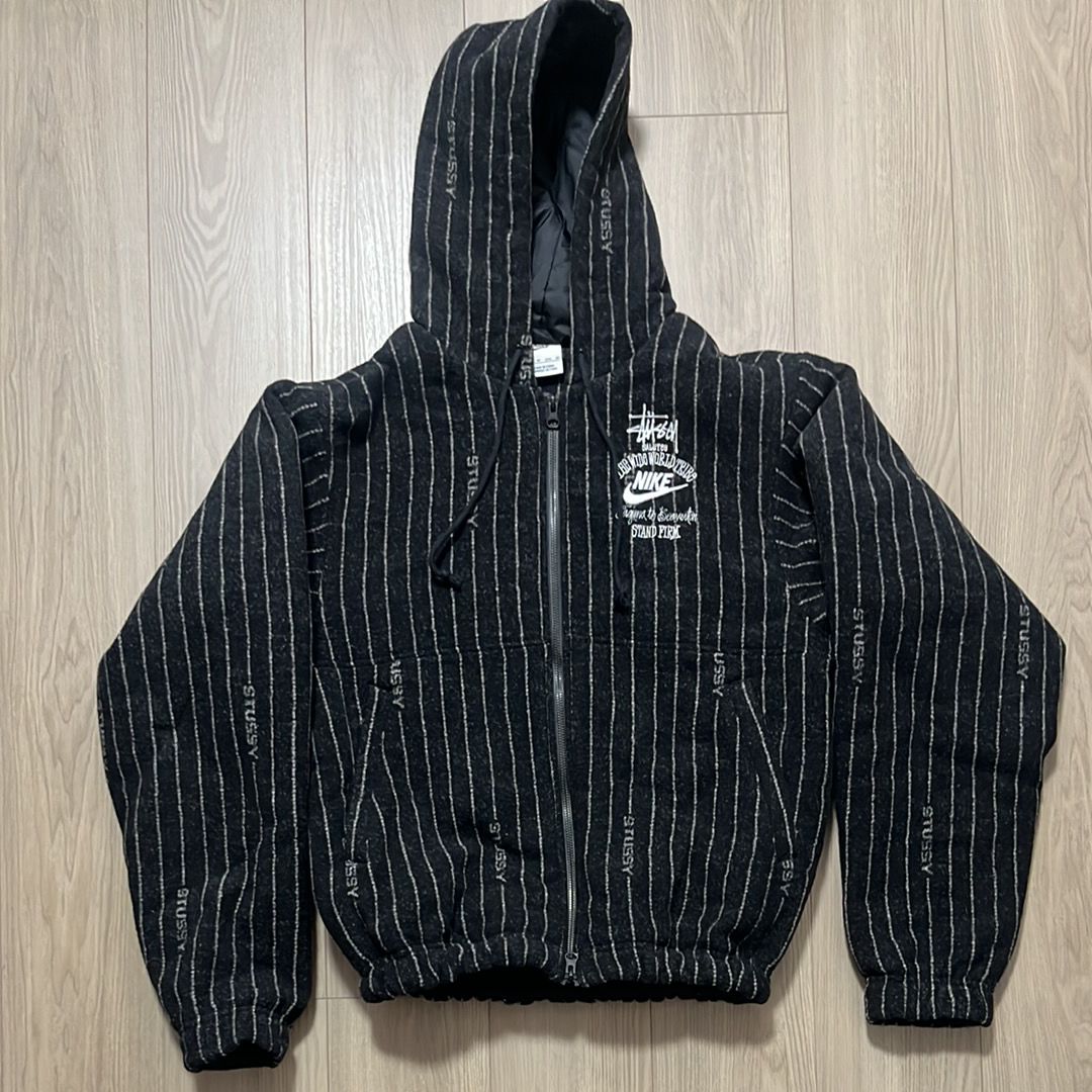 Stussy x Nike Striped Wool Jacket "Black"