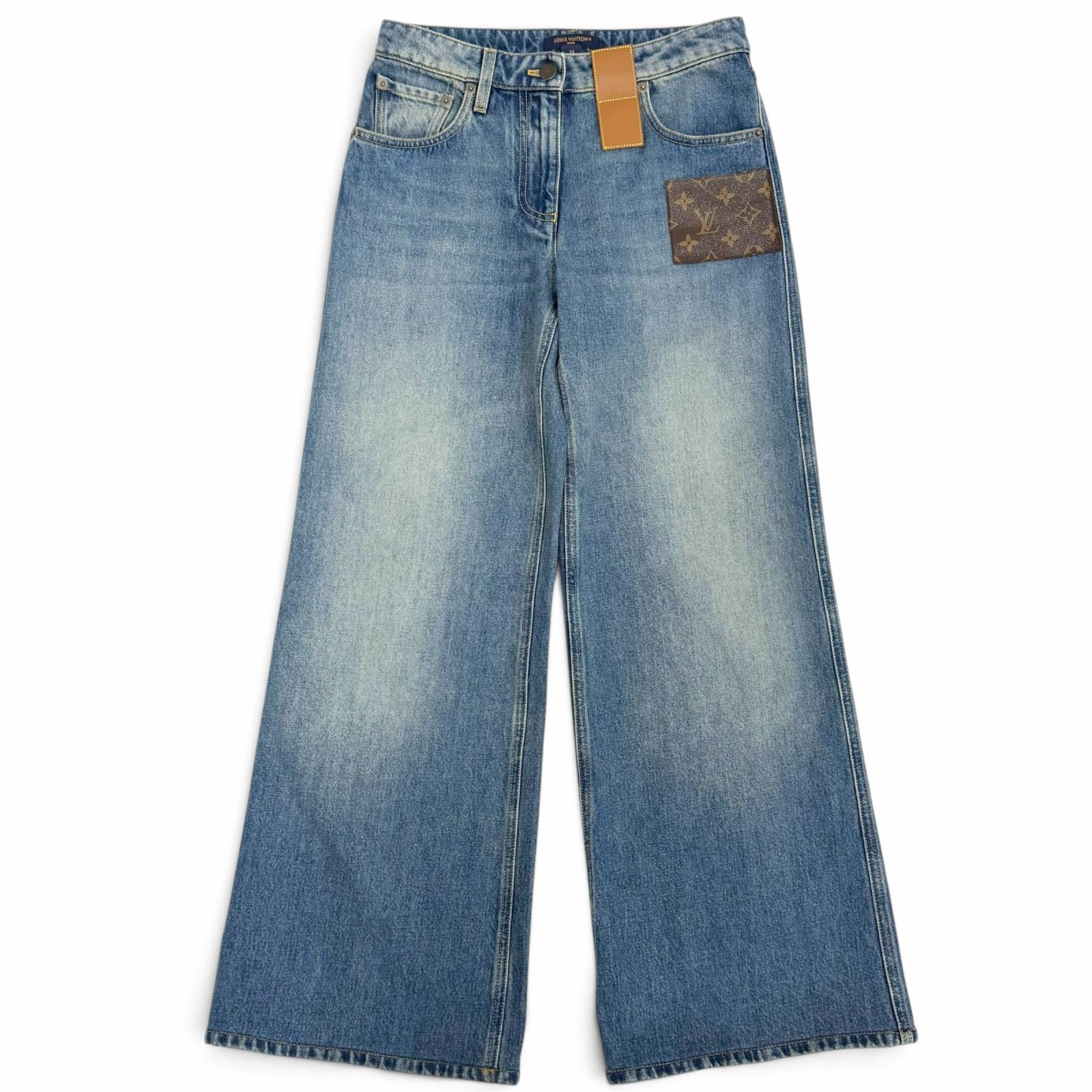極美品 ルイヴィトン デニムパンツ ハイウエストジーンズ 34 1AHPJ7