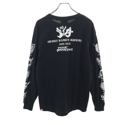 PUNK DRUNKERS パンクドランカーズ 2000-2018 平成仮面ライダー 長袖 Tシャツ L ブラック ロンT